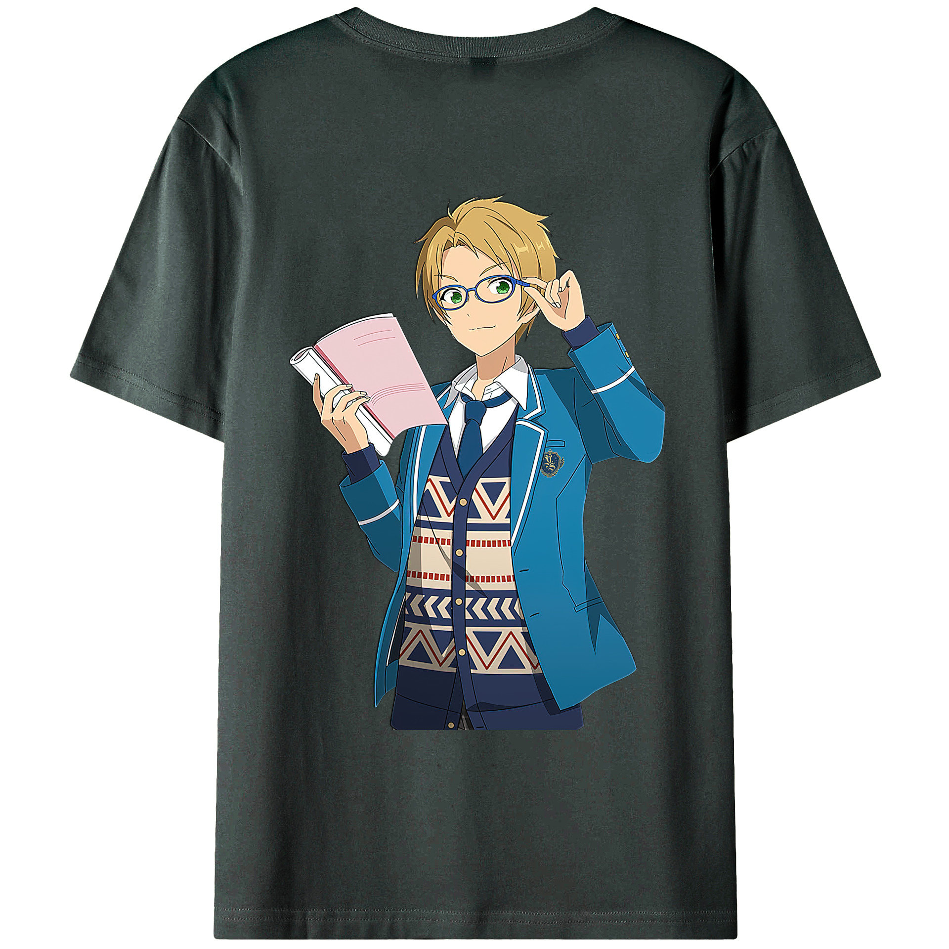 （画像用） あんさんぶるスターズ! Ensemble Stars 綿100％ メンズ半袖Tシャツ（バックプリント） 通気性